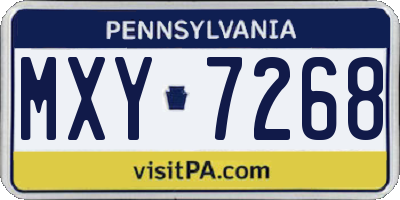 PA license plate MXY7268