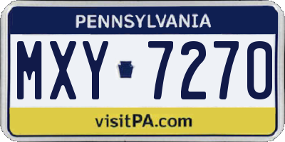PA license plate MXY7270
