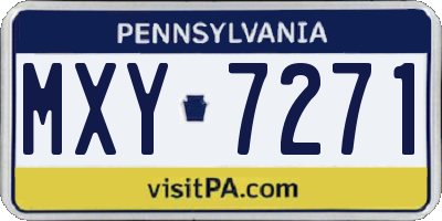PA license plate MXY7271