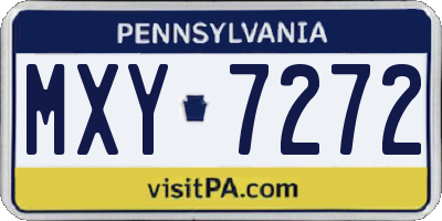 PA license plate MXY7272
