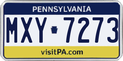 PA license plate MXY7273