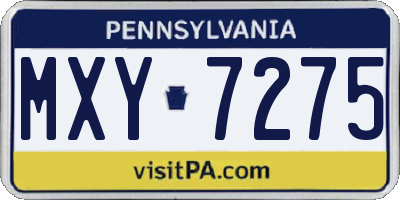 PA license plate MXY7275