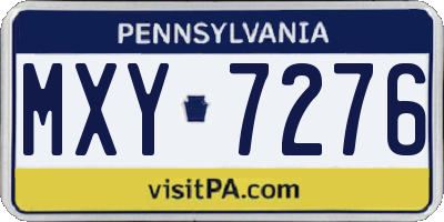 PA license plate MXY7276