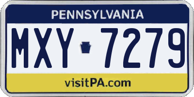 PA license plate MXY7279