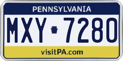 PA license plate MXY7280