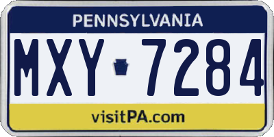 PA license plate MXY7284