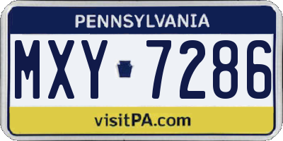 PA license plate MXY7286
