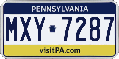 PA license plate MXY7287