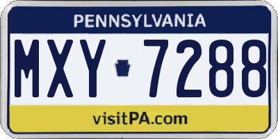 PA license plate MXY7288