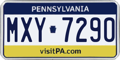 PA license plate MXY7290
