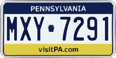 PA license plate MXY7291