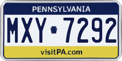 PA license plate MXY7292