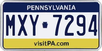 PA license plate MXY7294