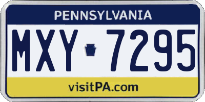 PA license plate MXY7295