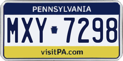 PA license plate MXY7298