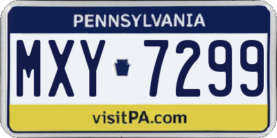PA license plate MXY7299