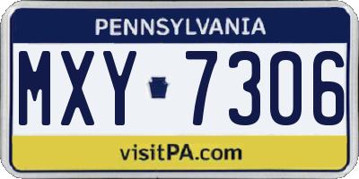 PA license plate MXY7306