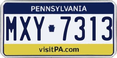 PA license plate MXY7313