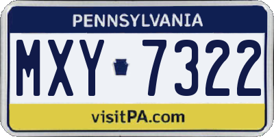 PA license plate MXY7322