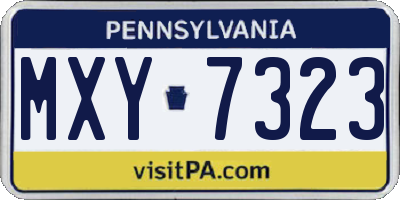 PA license plate MXY7323