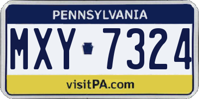 PA license plate MXY7324