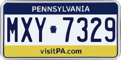 PA license plate MXY7329