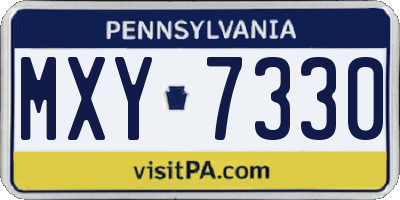 PA license plate MXY7330