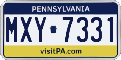 PA license plate MXY7331