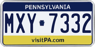 PA license plate MXY7332