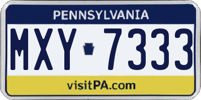 PA license plate MXY7333