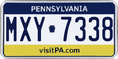 PA license plate MXY7338