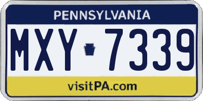 PA license plate MXY7339