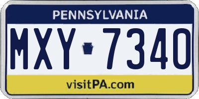 PA license plate MXY7340