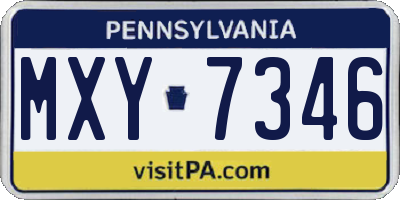 PA license plate MXY7346
