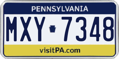 PA license plate MXY7348