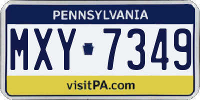 PA license plate MXY7349