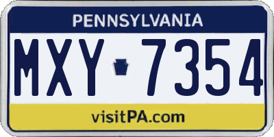 PA license plate MXY7354
