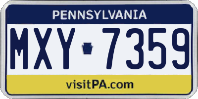 PA license plate MXY7359