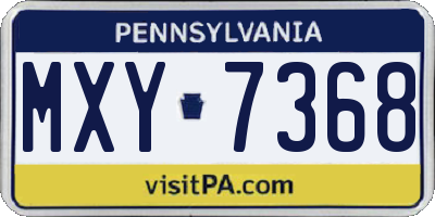 PA license plate MXY7368