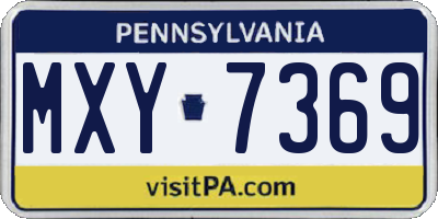PA license plate MXY7369