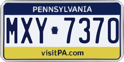 PA license plate MXY7370