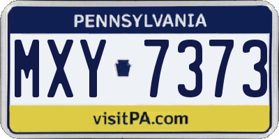 PA license plate MXY7373