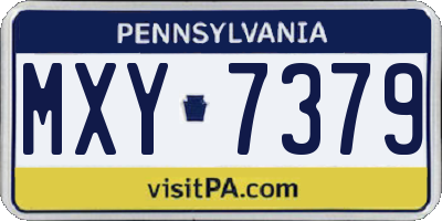 PA license plate MXY7379
