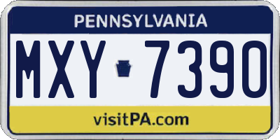 PA license plate MXY7390