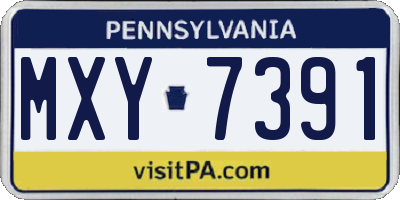 PA license plate MXY7391
