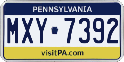 PA license plate MXY7392