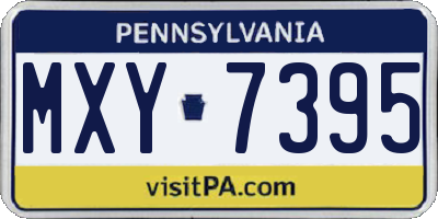 PA license plate MXY7395