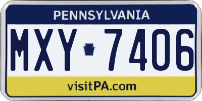 PA license plate MXY7406