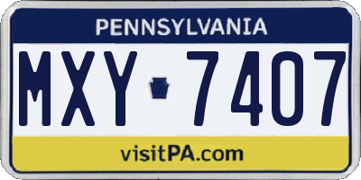 PA license plate MXY7407