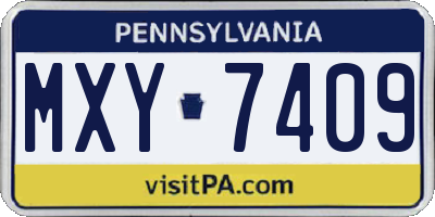 PA license plate MXY7409